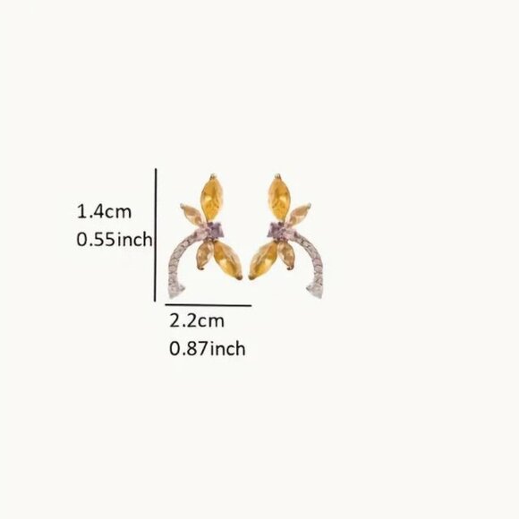 NEW Larissa Delicate Silver Plated Crystal Dragonfly Stud Earrings - Picture 5 of 5